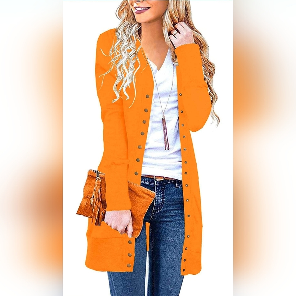 Orange Sweater Cardigan